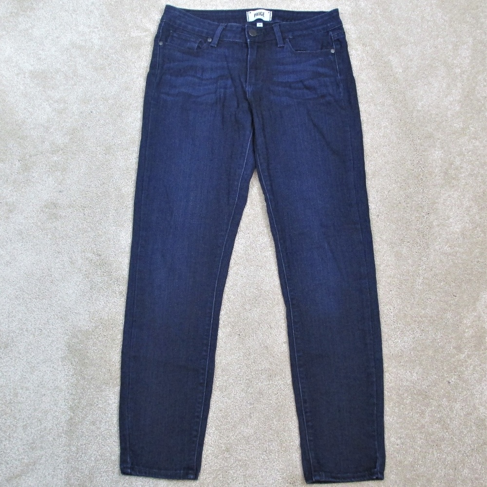 PAIGE Dark Blue VERDUGO ANKLE Stretch SKINNY JEANS